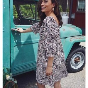 Women’s Pink Leopard Print Short Dress